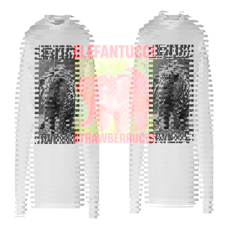 Brainrot Animal Gen Alpha Meme ストロベリーエレファント 長袖Tシャツ ギフトのアイデア