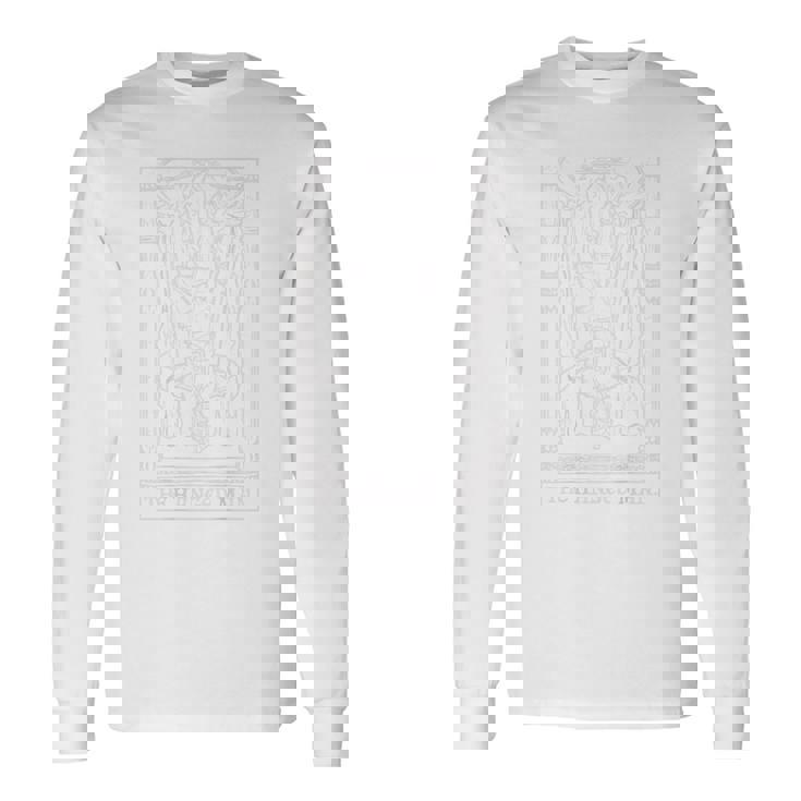 The Hanged Man タロットカード ゴシック ハロウィン ホラー バックプリント 長袖Tシャツ