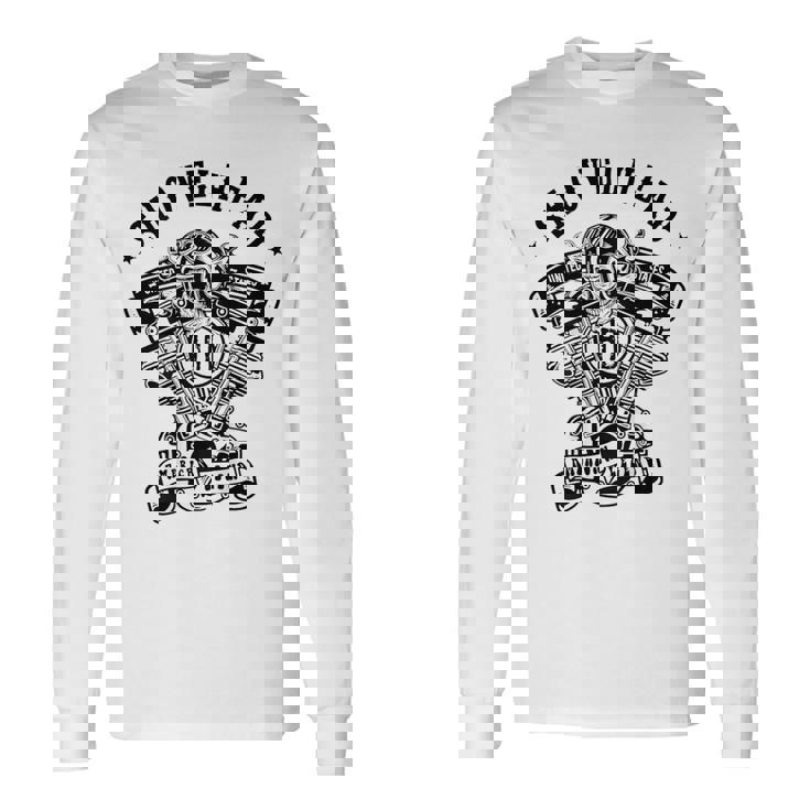 Hdhovelhead アメリカンバイクレジェンドtwin エンジンスカル 長袖Tシャツ
