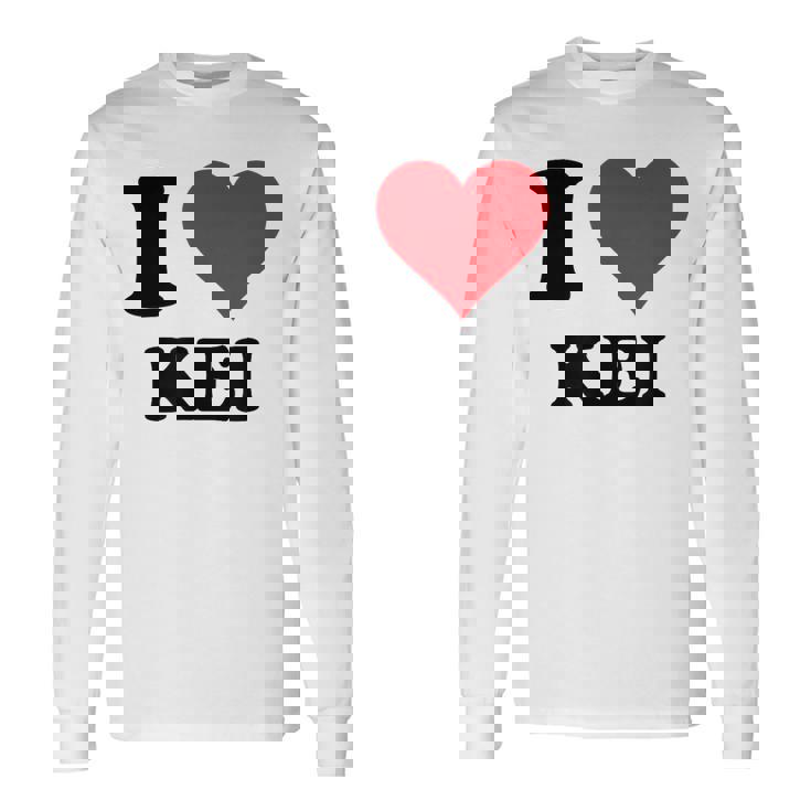 I Heart Keiファーストネーム I Love パーソナライズ 長袖Tシャツ