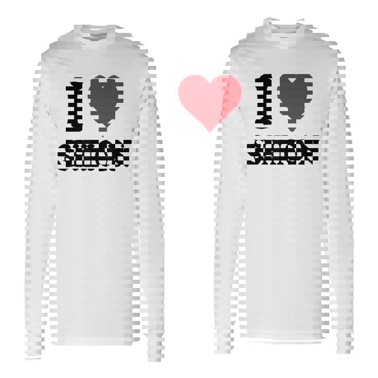 I Hearthion ファーストネーム I Love パーソナライズ 長袖Tシャツ