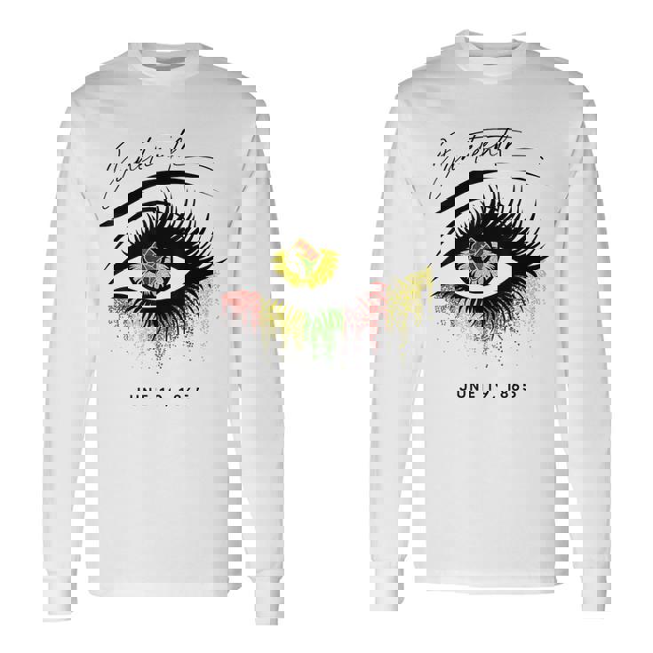 Junenth まつげ アフリカの目 美しい 長袖Tシャツ ギフトのアイデア