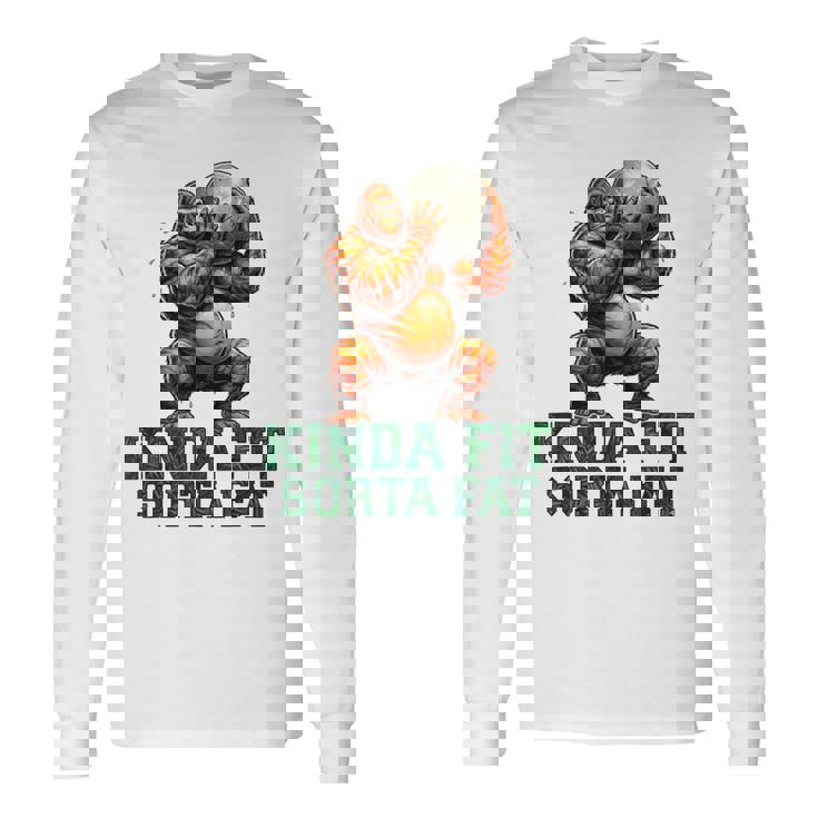 Kinda Fitorta Fat Gorilla ヘビーウェイトリフティング 面白いジム 長袖Tシャツ