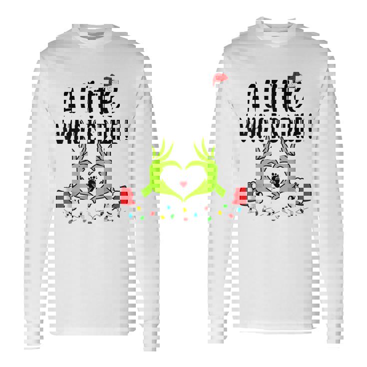 A Little Who Is Due Christmas Pregnancy Announcement Long Sleeve T-Shirt