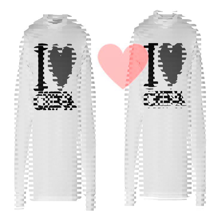 I Love China I Heart China 長袖Tシャツ