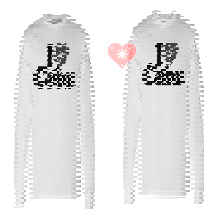 I Love Heart Cebu フィリピン諸島 長袖Tシャツ