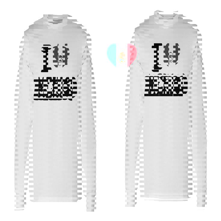 I Love Mexico ハートフラッグ レトロ 旅行 お土産 長袖Tシャツ