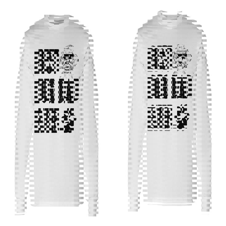 Maltese Papà Papà Miglior Cane Papà Mai Uomini Maglietta a maniche lunghe