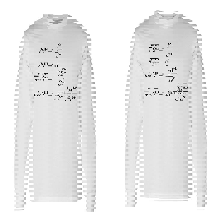 Maxwell 電磁気学・物理・科学の方程式 長袖Tシャツ