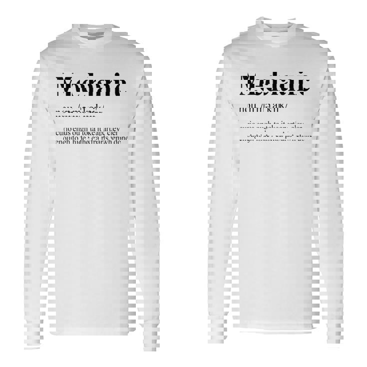 Mecánico Diccionario Definición Mecánico T Camiseta de manga larga