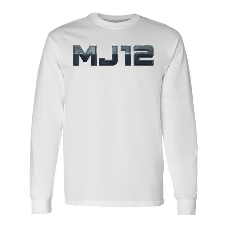 Mj12 Ufoci-Fi Graphic Diseño Retro De Nave Espacial Alienígena In Mangas Camiseta de manga larga