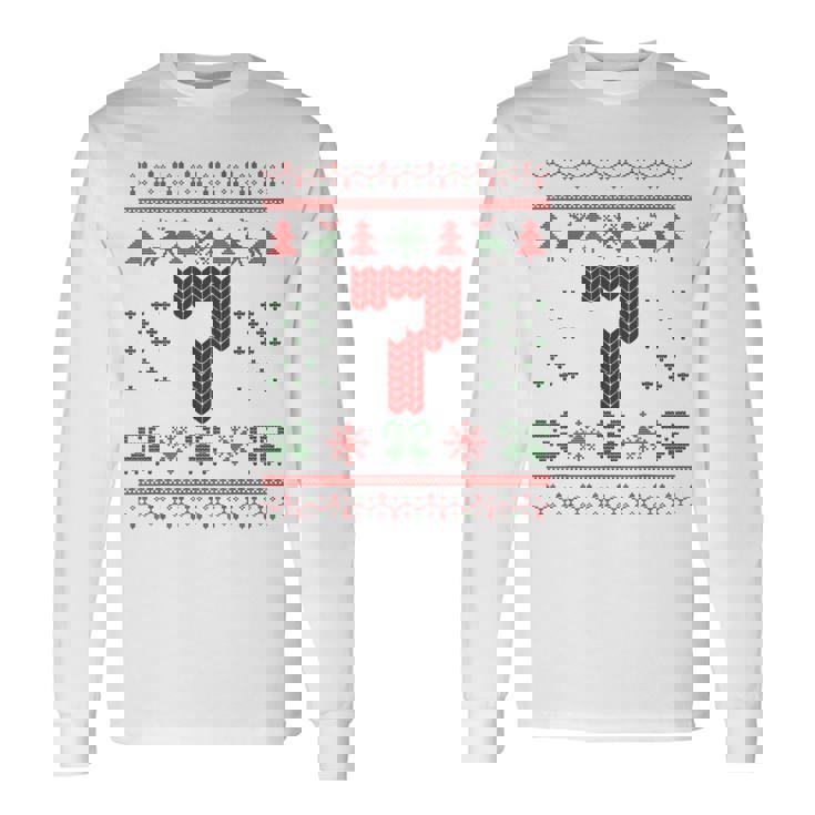 Number 7 Santa Ugly Christmas Long Sleeve T-Shirt