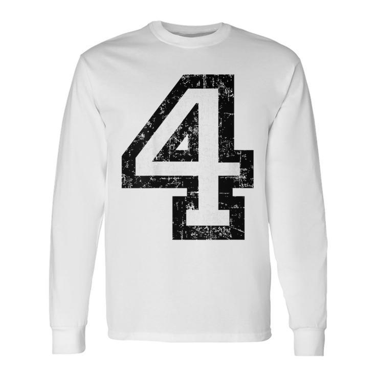 Numéro 4 NoirBlancintage No4 T-shirt à manches longues