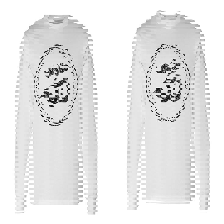 Om スピリチュアルシンボル ヨガ 瞑想 オーム 長袖Tシャツ