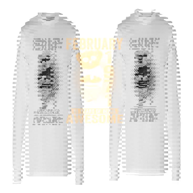 On Back 1971年2月 55歳の誕生日 55歳 テディベア 長袖Tシャツ