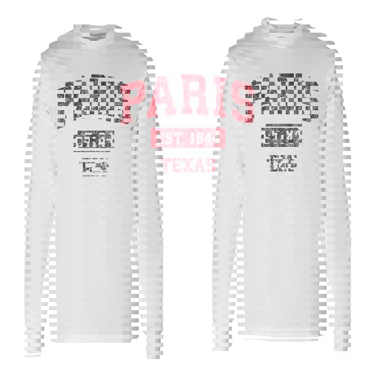 Paris Texas Tx ビンテージスポーツデザイン レッドデザイン 長袖Tシャツ