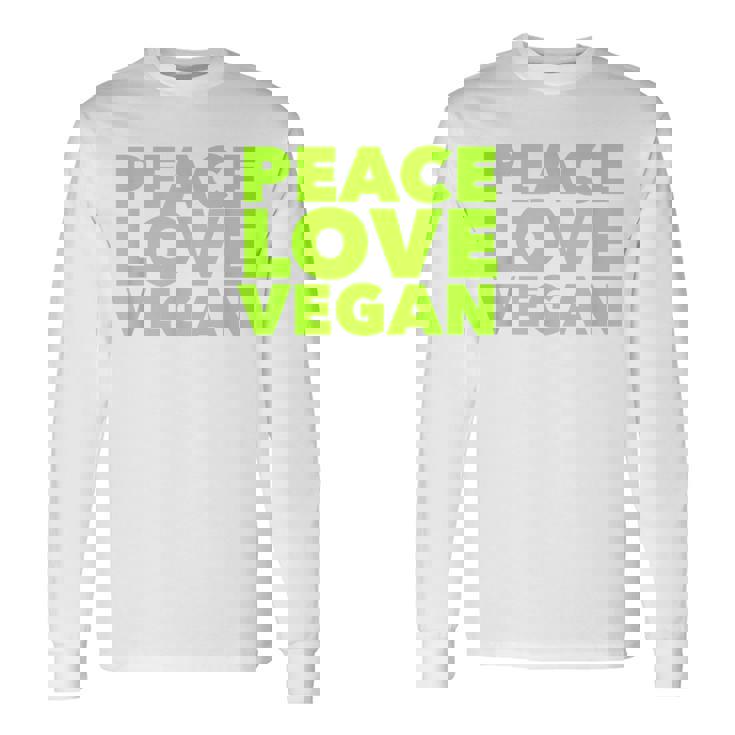 Peace Loveegan クール ベジタリアンとビーガン 長袖Tシャツ
