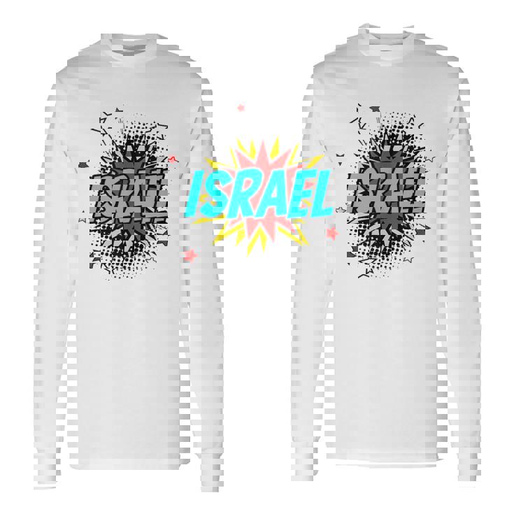 Personalized Name Comic Pop Art Superhero Israel Tank Top Long Sleeve T-Shirt