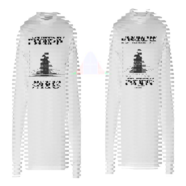 Powered Bytatistics ベルカーブ オタク ユーモア 長袖Tシャツ