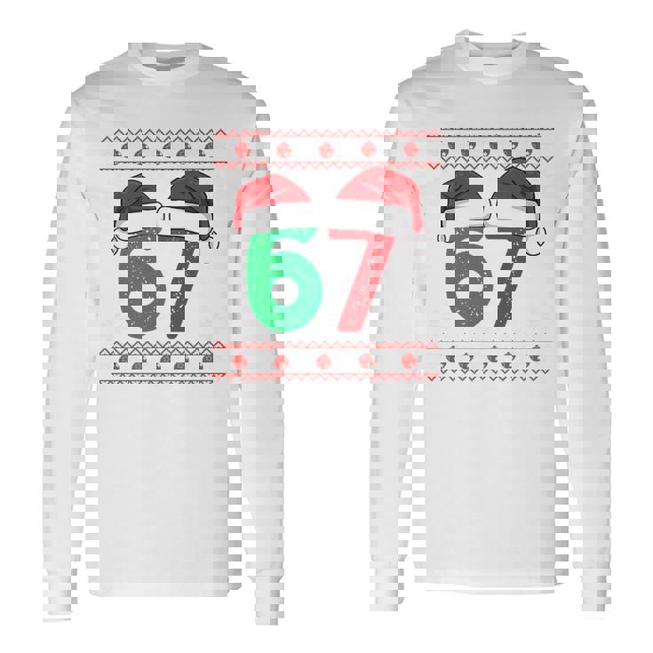 Six Seven Christmas 6 7 Ugly Christmas Sweater Tri-Blend Long Sleeve T-Shirt