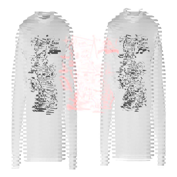 Trendy California Republic Landmarks Map Outlineintage 長袖Tシャツ ギフトのアイデア