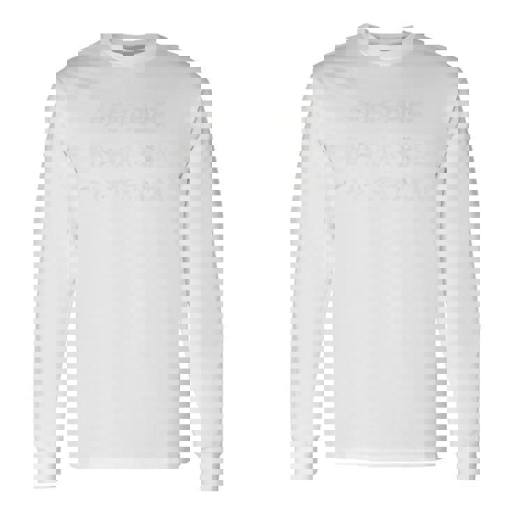 「今月の目標 知らない猫について行かない」面白い 筆文字 ユーモア満点 背面に文字入りデザイン おもしろプリント 長袖Tシャツ