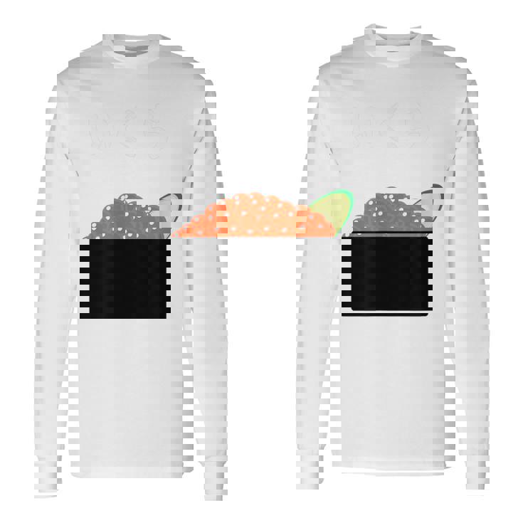 【いくら】イクラ 寿司 おすし 軍艦巻き 可愛い おもしろ 面白い 鮭 魚卵 料理 文字 ネタ ウケ狙い 文字入り 変な 長袖Tシャツ