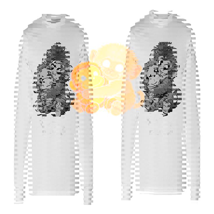 かわいいパンチ君 抱っこぬいぐるみ 赤ちゃん マカク モンキー パンチ 長袖Tシャツ