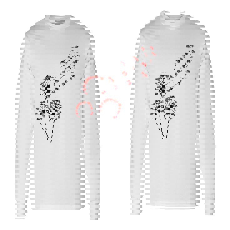 てんとう虫愛好家のためのフラワータンポポてんとう虫シャツ 長袖Tシャツ ギフトのアイデア