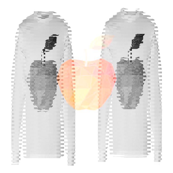 りんご フルーツ モチーフ アート りんご 長袖Tシャツ