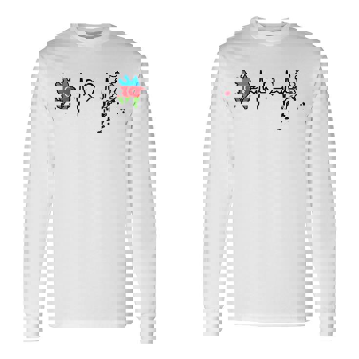 アゼルバイジャン日本ハートビート アゼルバイジャン 日本国旗 長袖Tシャツ