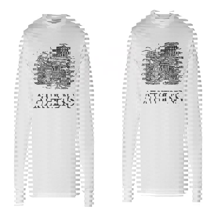 アテネギリシャ-ギリシャのお土産-アテネ 長袖Tシャツ