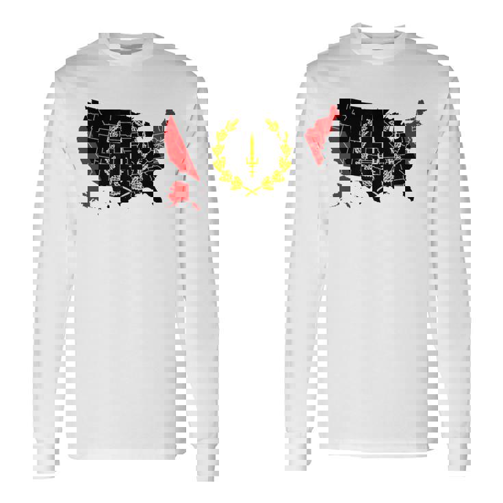 アメリカアフリカ ヘリテージフラッグ アメリカンブラック ヘリテージフラッグ 長袖Tシャツ