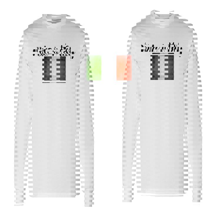 イタリア製イタリア国旗シャツ。 長袖Tシャツ