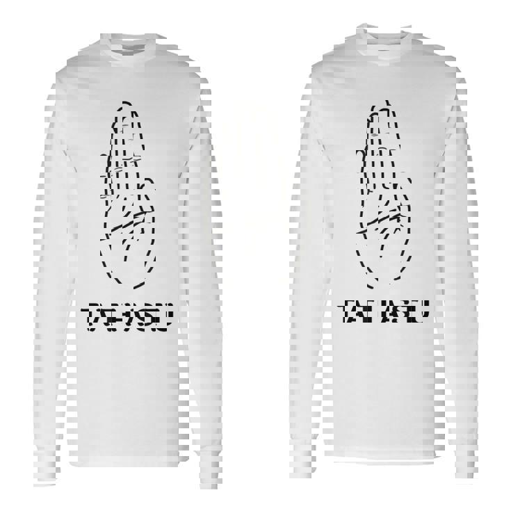 インドのサンスクリット語タタストゥデザイン 長袖Tシャツ