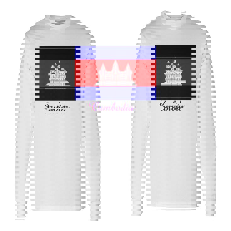 カンボジア カンボジア国旗 お土産 長袖Tシャツ