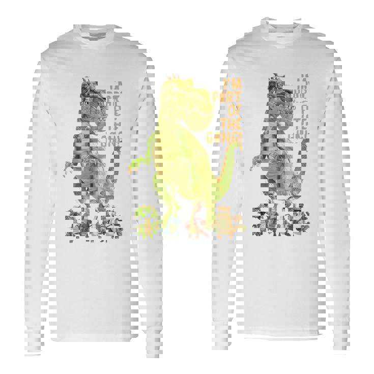 キッズ ギガントサウルス、最大の恐竜-カラフルで楽しいデザイン 長袖Tシャツ