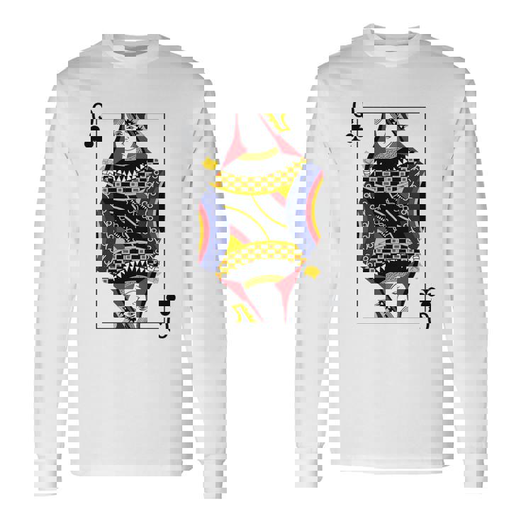 クイーンクラブ ポーカーカード トランプ ブラックジャックカード 長袖tシャツ 長袖Tシャツ
