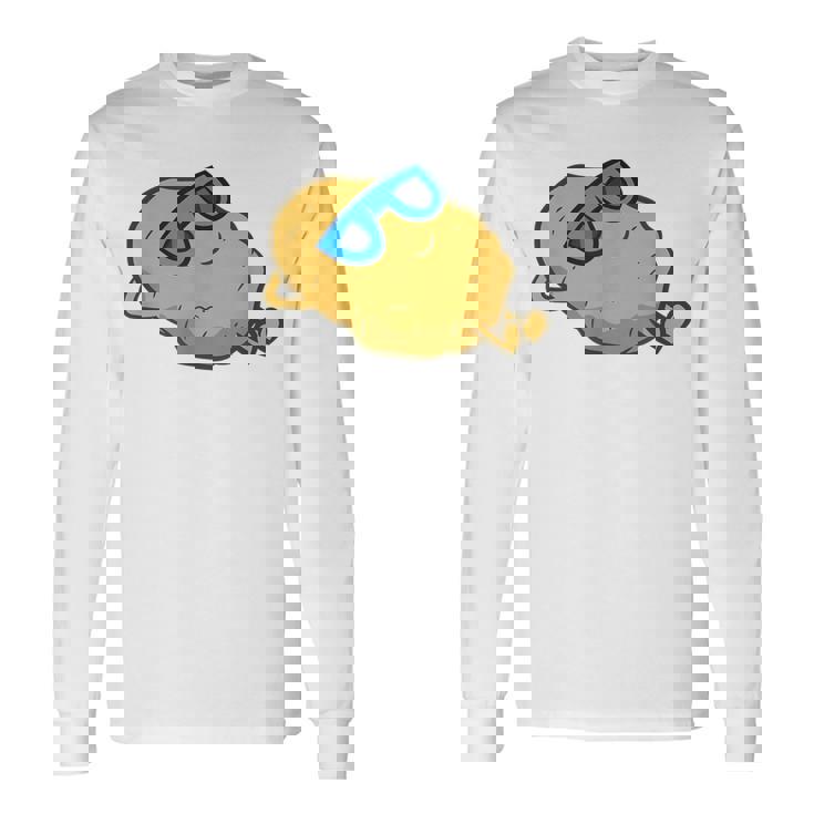 サングラスでかわいいポテチ リラックスポテチ 長袖Tシャツ