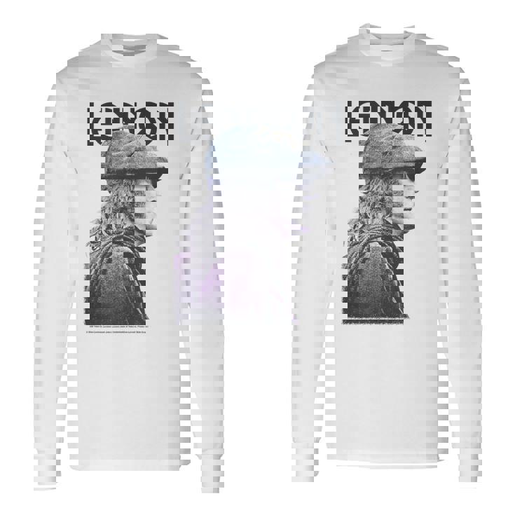 ジョン・レノン 平和な色調の肖像画 長袖Tシャツ