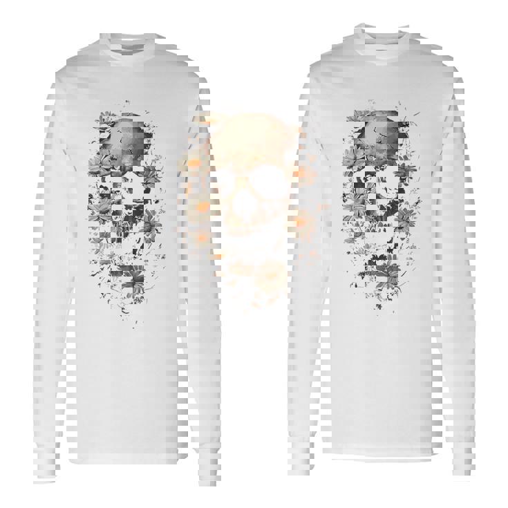 スカルバックプリント。 長袖Tシャツ ギフトのアイデア