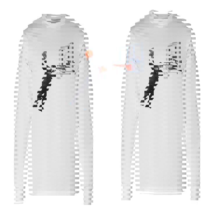 ダンキングダビングキムジョンウン北朝鮮バスケットボール 長袖Tシャツ