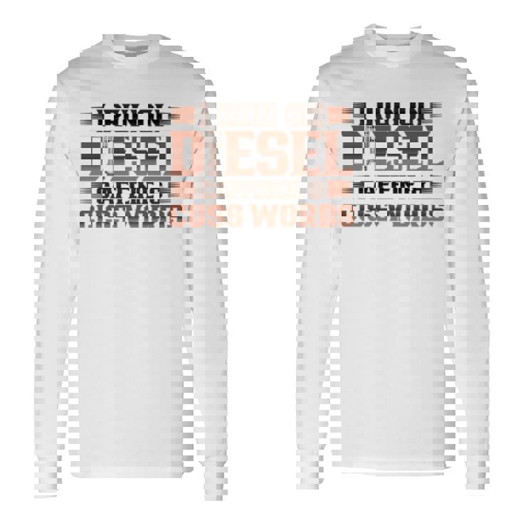 ディーゼルカフェインで走るトラック運転手 長袖tシャツ 長袖Tシャツ