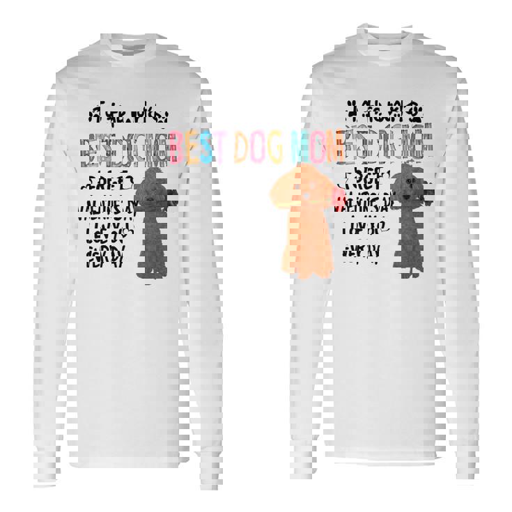 トイプードル最高の犬ママバレンタインデー面白い犬の恋人 長袖tシャツ 長袖Tシャツ