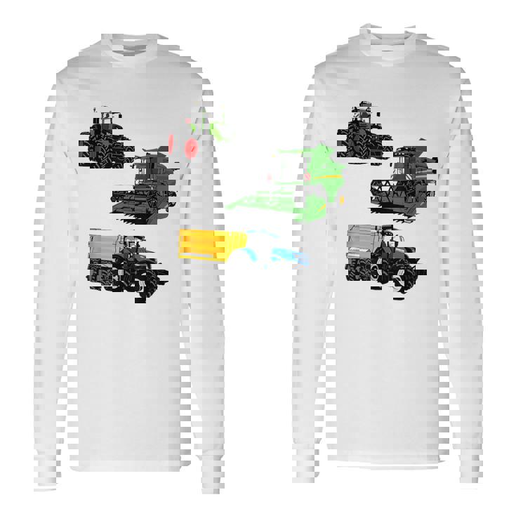 トラクター トラクター コンバインハーベスター 農家 農業 長袖Tシャツ