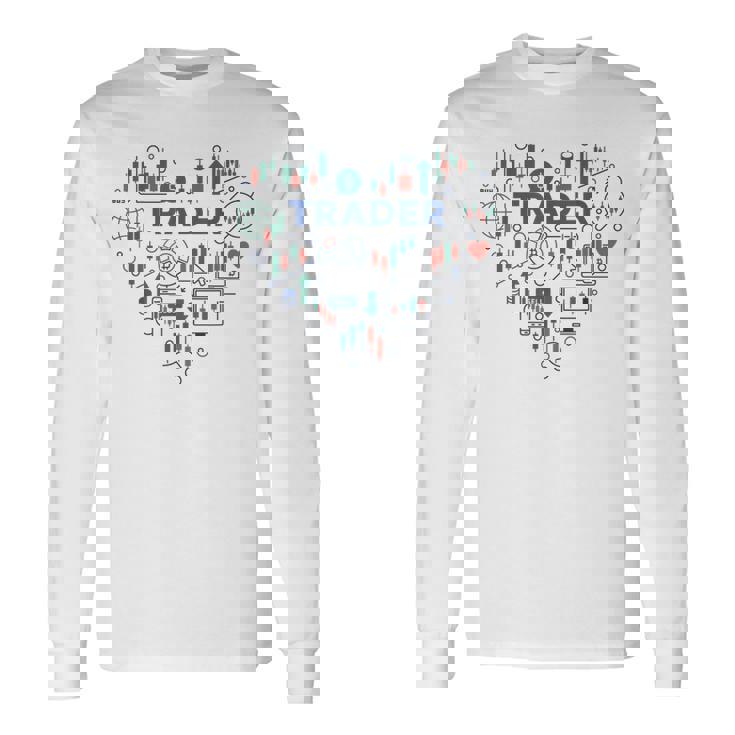 トレーダーハート I Love Cryptocurrencyトレーディング 暗号トレーダー 長袖Tシャツ