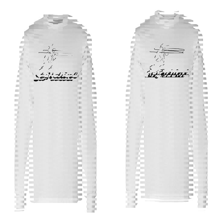 ドラムスティック トラディショナルグリップ – ジャズやドラムラインに最適 長袖Tシャツ