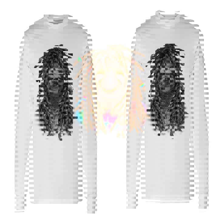 ドレッド ヒップホップ レゲエ 動物 ナマケモノ 長袖Tシャツ