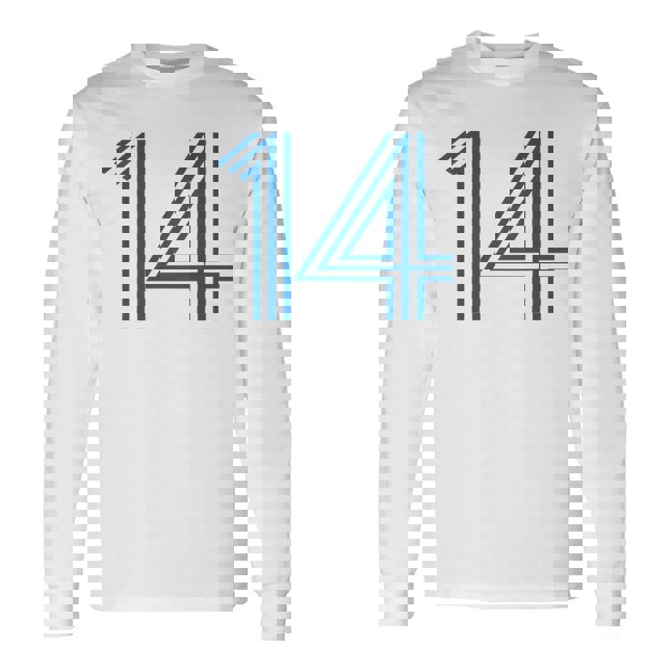 ナンバー14 シャツ レトロユニフォーム ヨーロッパスタイル バックプリントジャージ 長袖Tシャツ