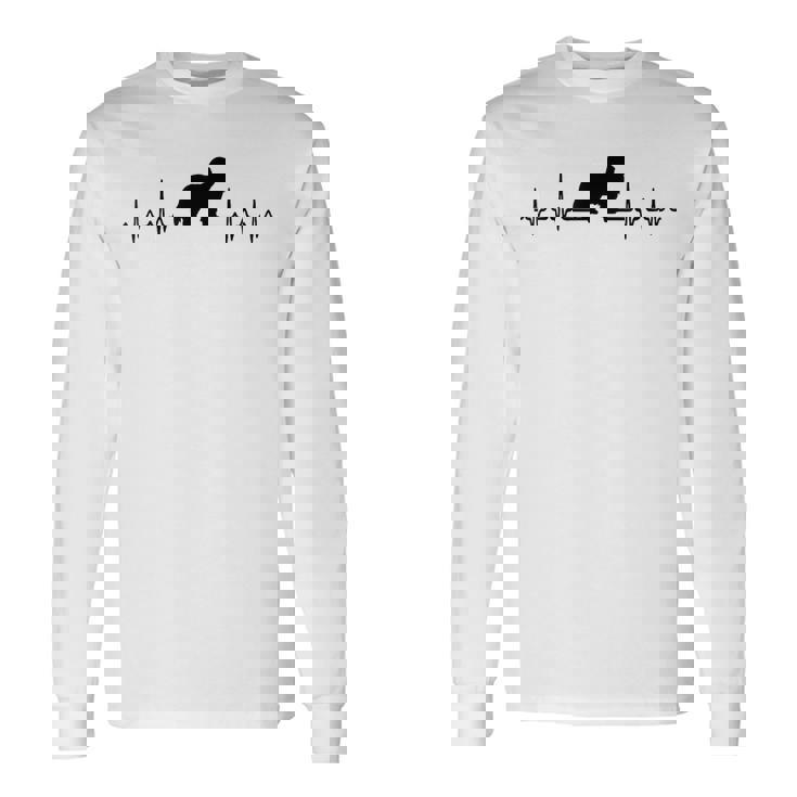 ハートビートドッグ-Ecgパルスビアデッドコリー 長袖Tシャツ